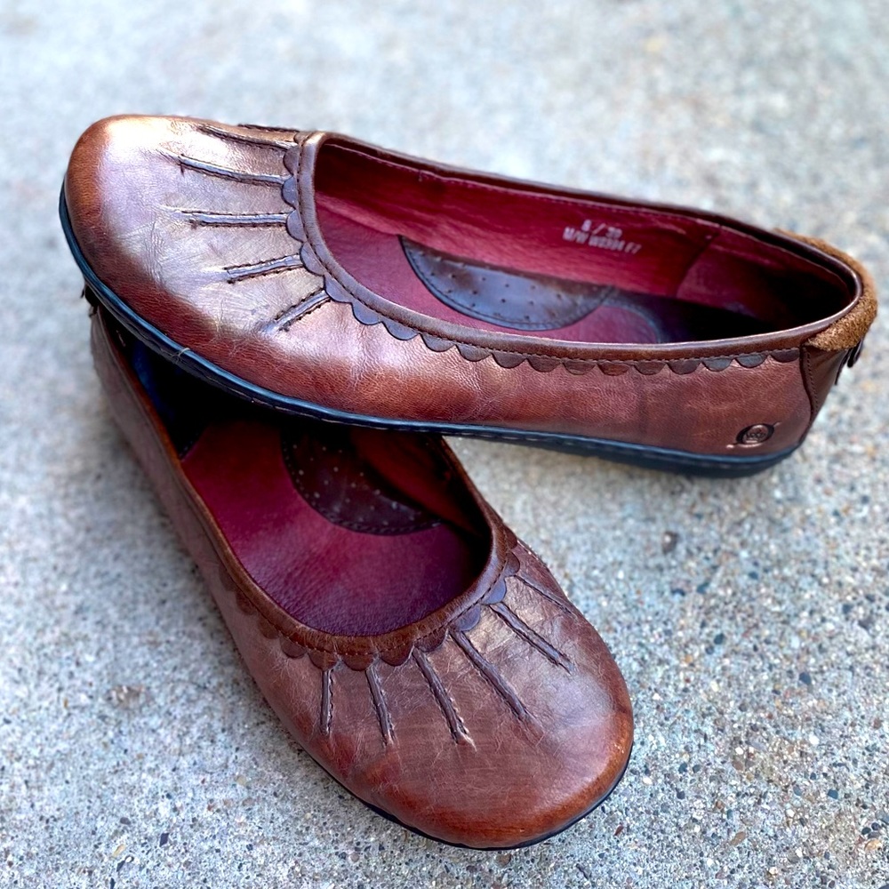 Born | Metallic Brown Leather Flats
